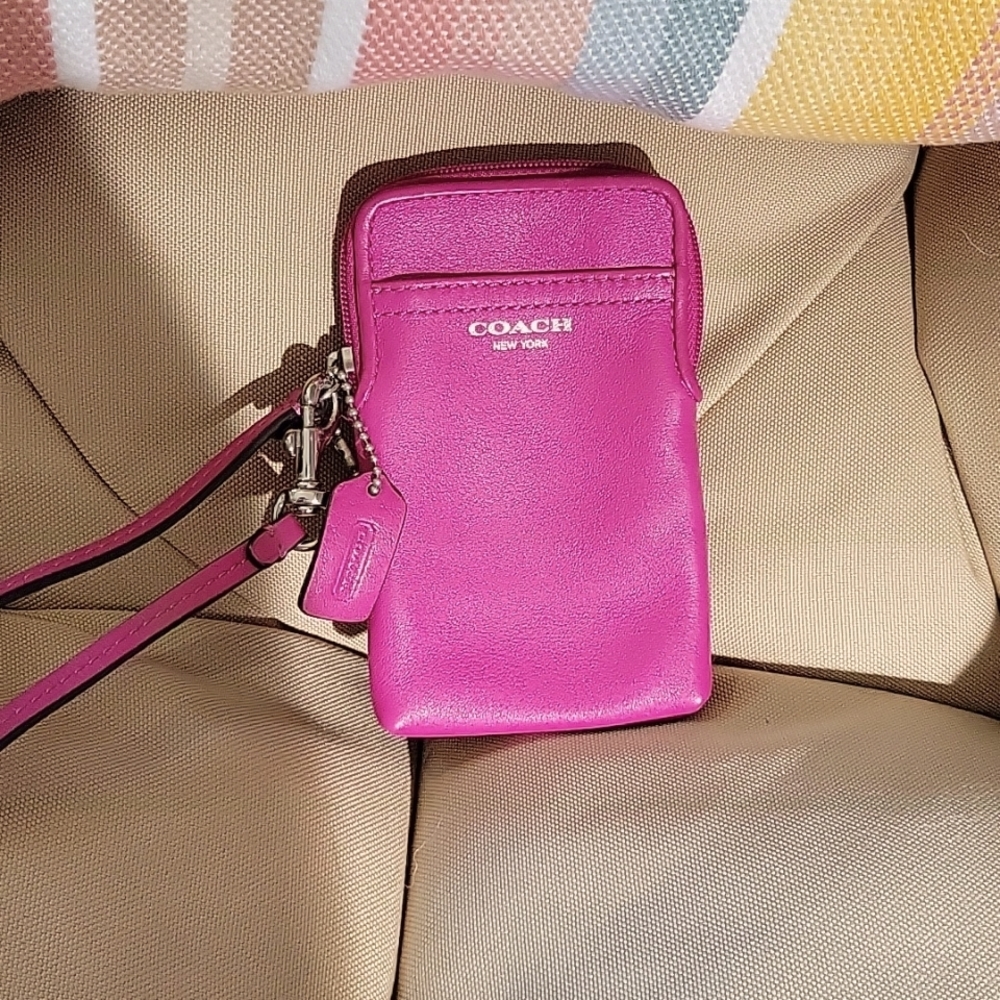 Pink COACH wristlet